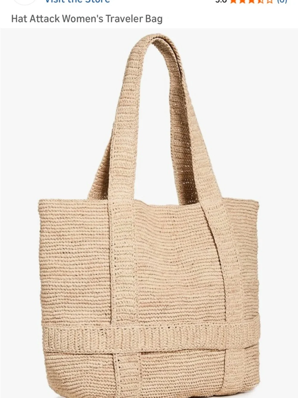 Hat Attack Beige Crochet Tote Bag - Picture 2 of 4